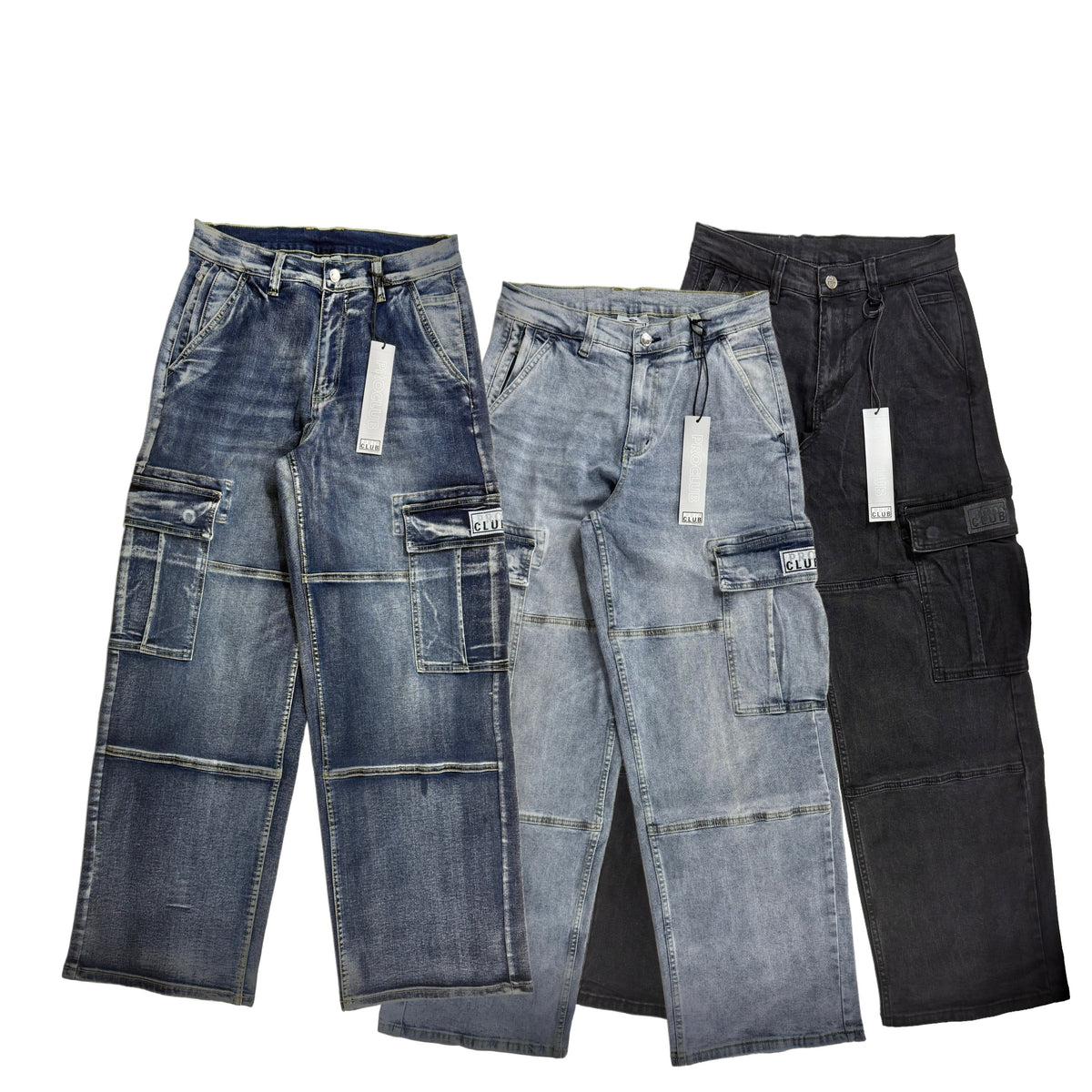 Pro Club Men's Heavyweight Baggy Fit Denim Cargo Pant