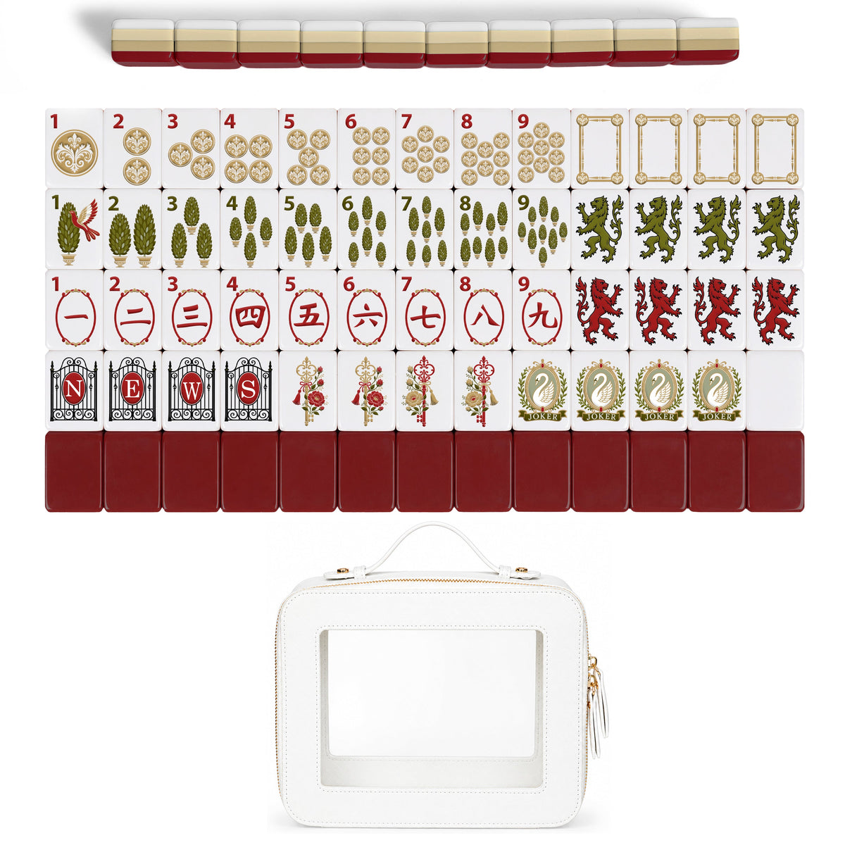 Red Vintage Antique Collection American Mahjong Tile Set (160pc)