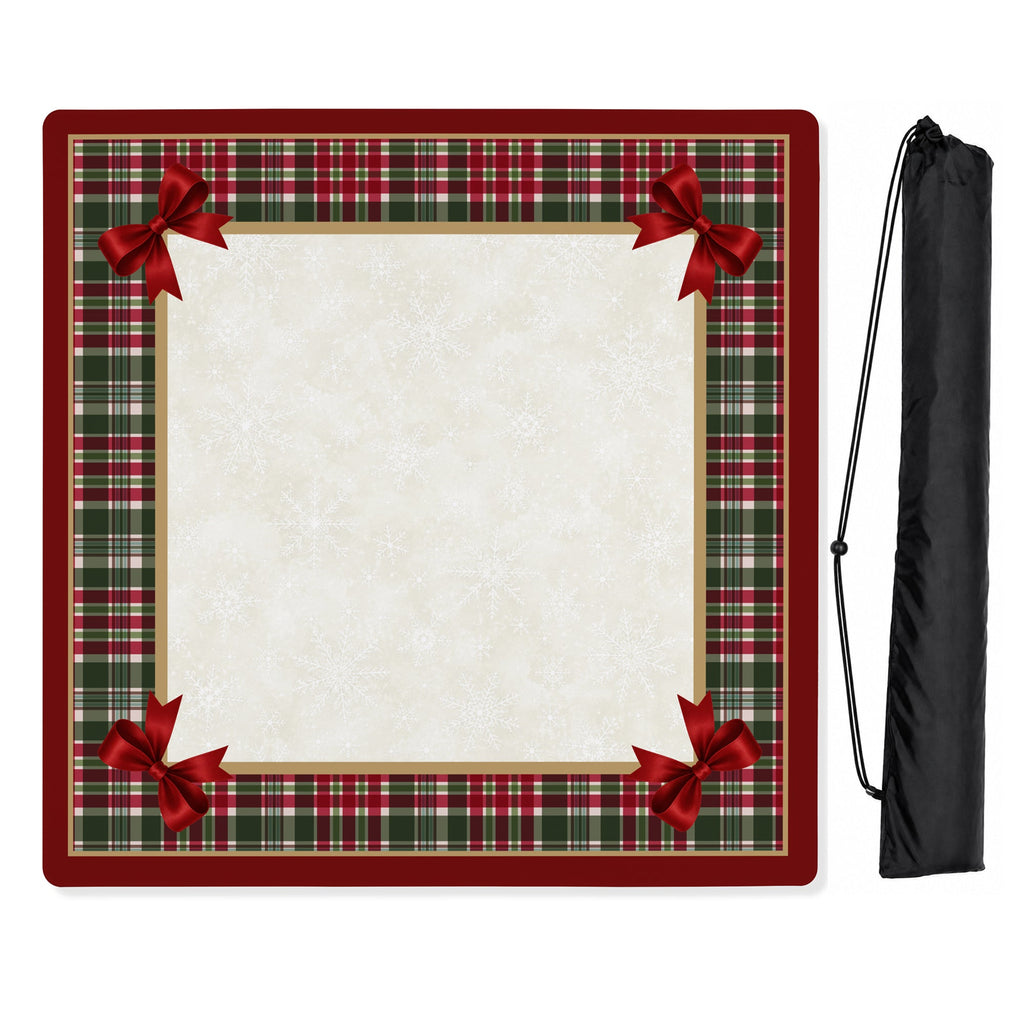 Holiday Red Christmas Collection Mahjong Mat for Table - Shipped Rolled