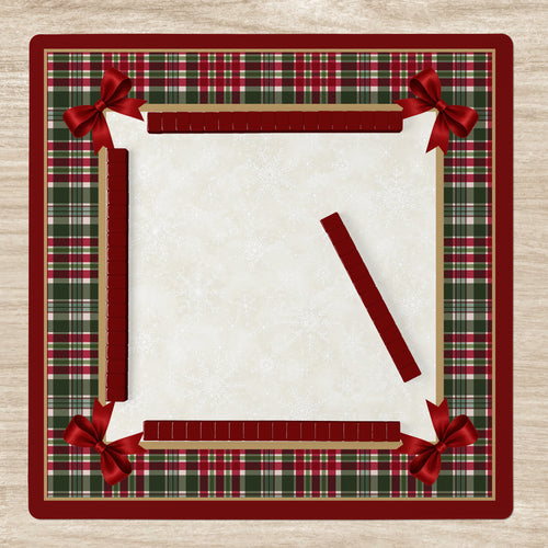 Holiday Red Christmas Collection Mahjong Mat for Table - Shipped Rolled