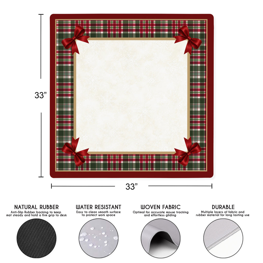 Holiday Red Christmas Collection Mahjong Mat for Table - Shipped Rolled