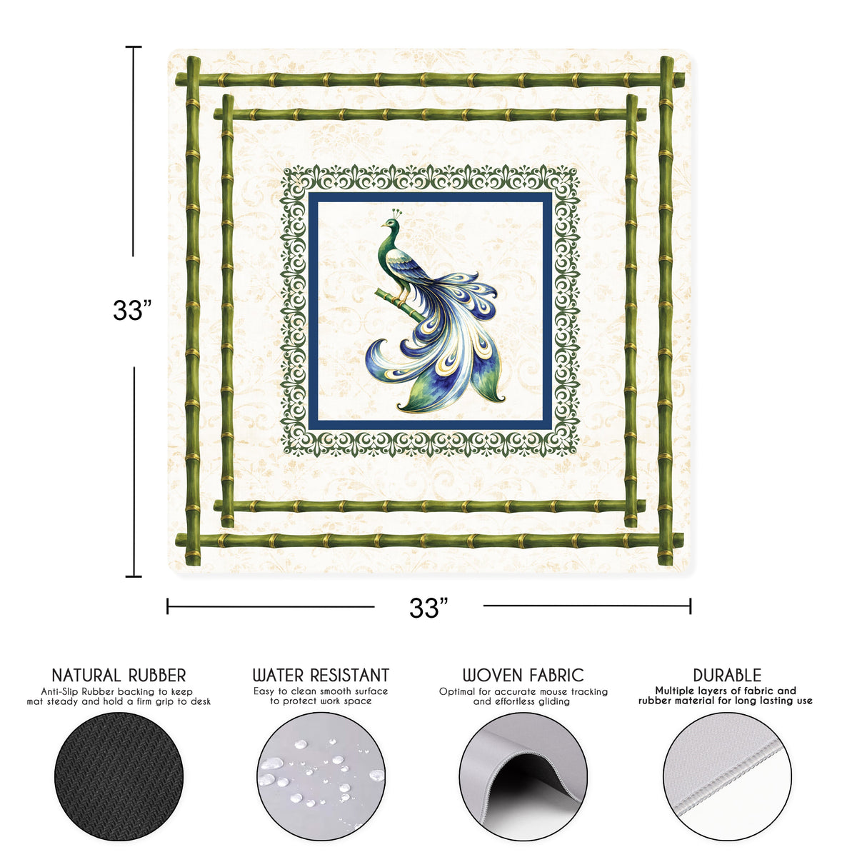 Green Classic Collection Mahjong Mat for Table - Shipped Rolled