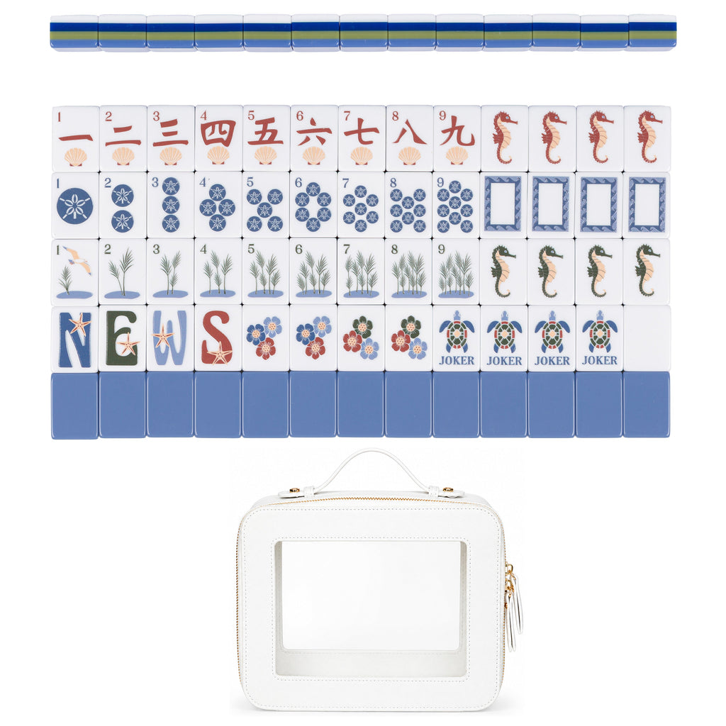 Sky Blue Coastal Paradise Collection American Mahjong Tile Set (160pc)