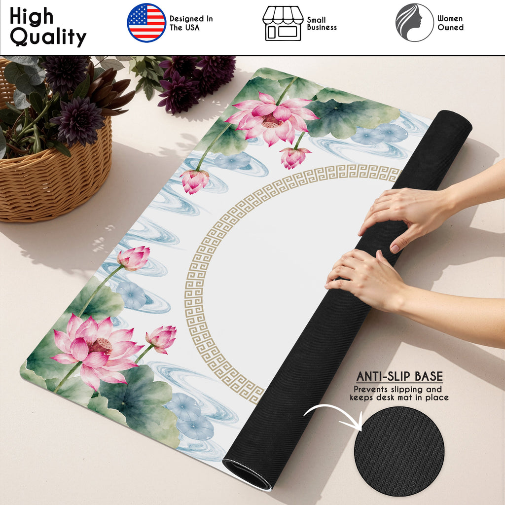 MJTI Community Collection - Floral - Mahjong Mat for Table - Shipped Rolled