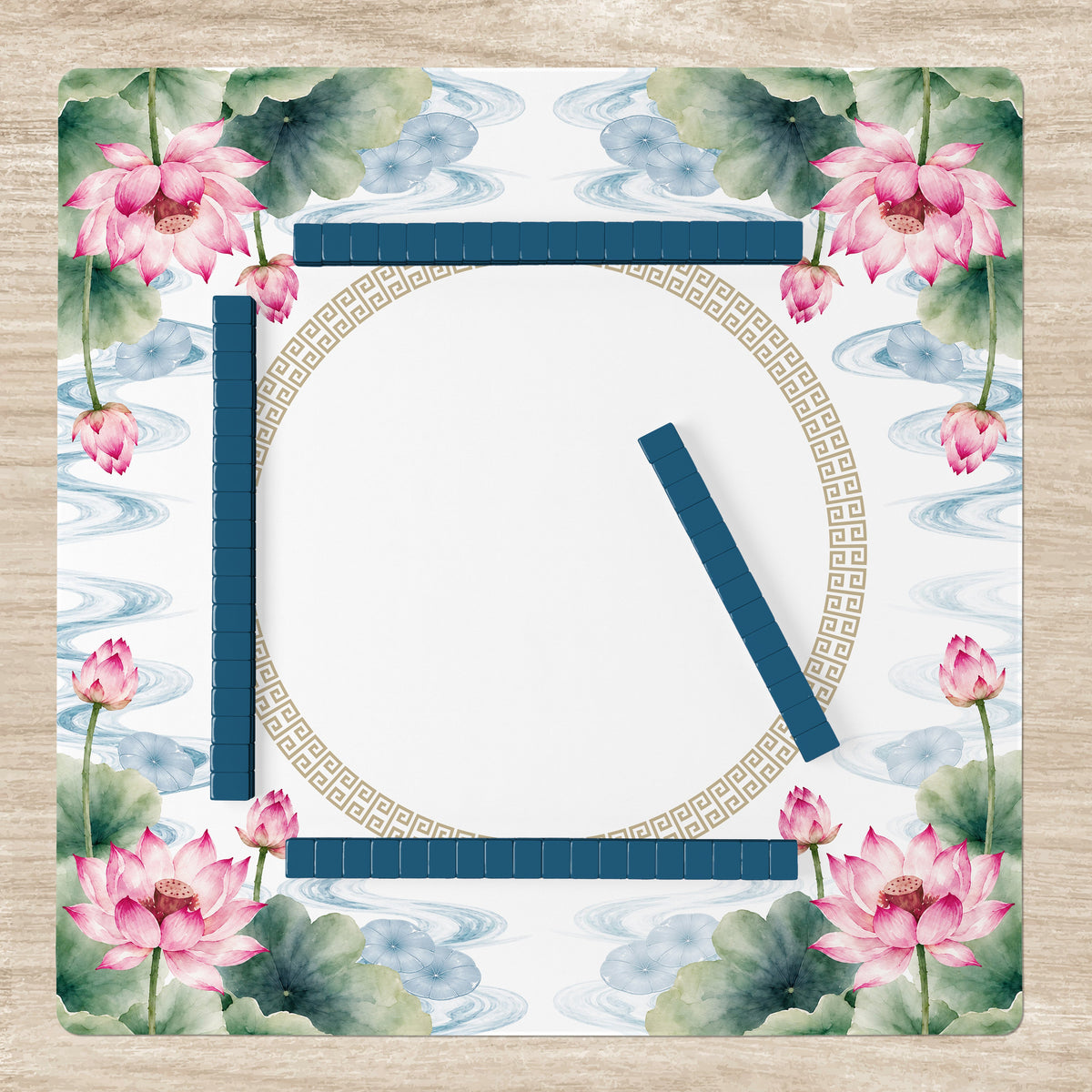 MJTI Community Collection - Floral - Mahjong Mat for Table - Shipped Rolled