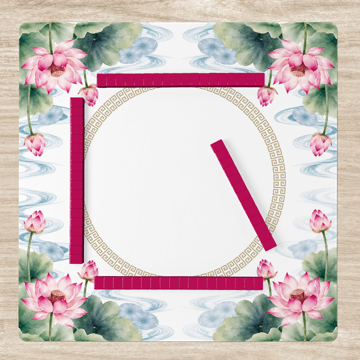 MJTI Community Collection - Floral - Mahjong Mat for Table - Shipped Rolled