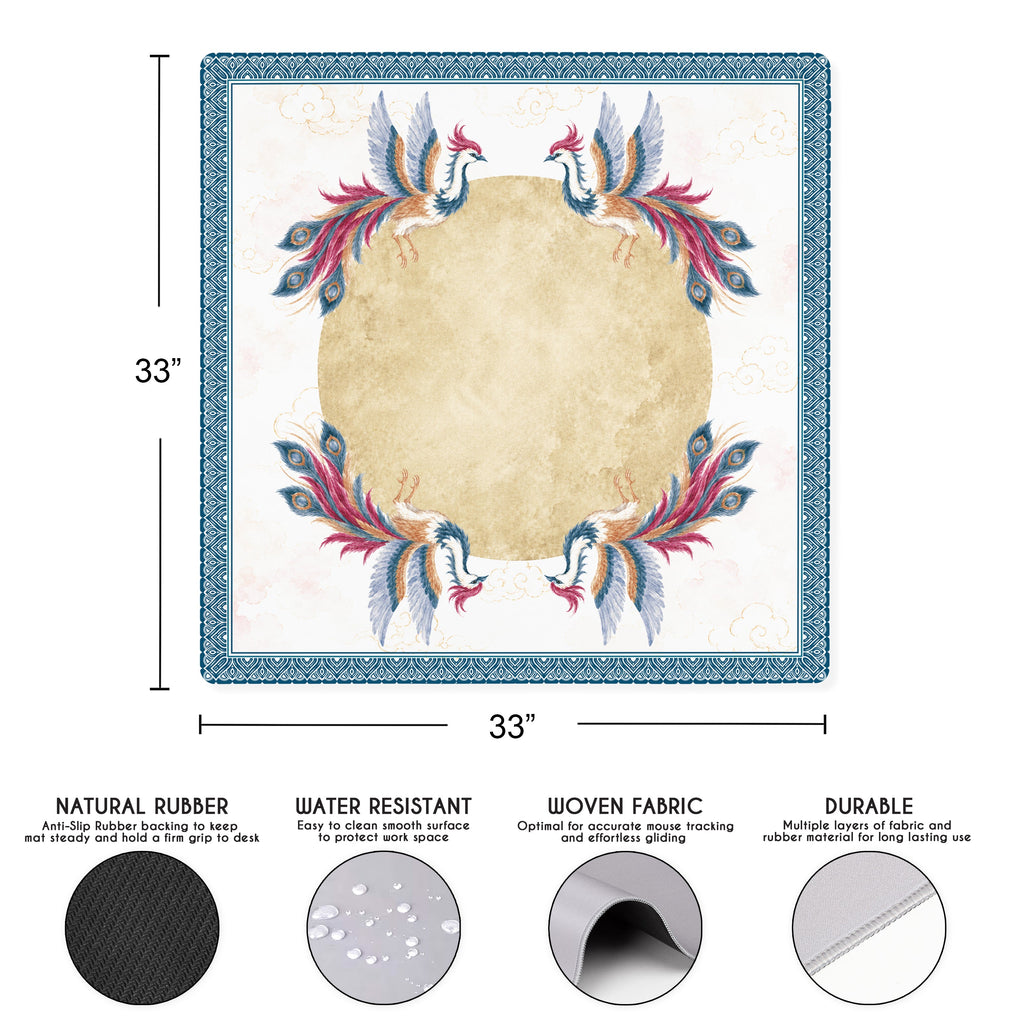 MJTI Community Collection - Phoenix - Mahjong Mat for Table - Shipped Rolled
