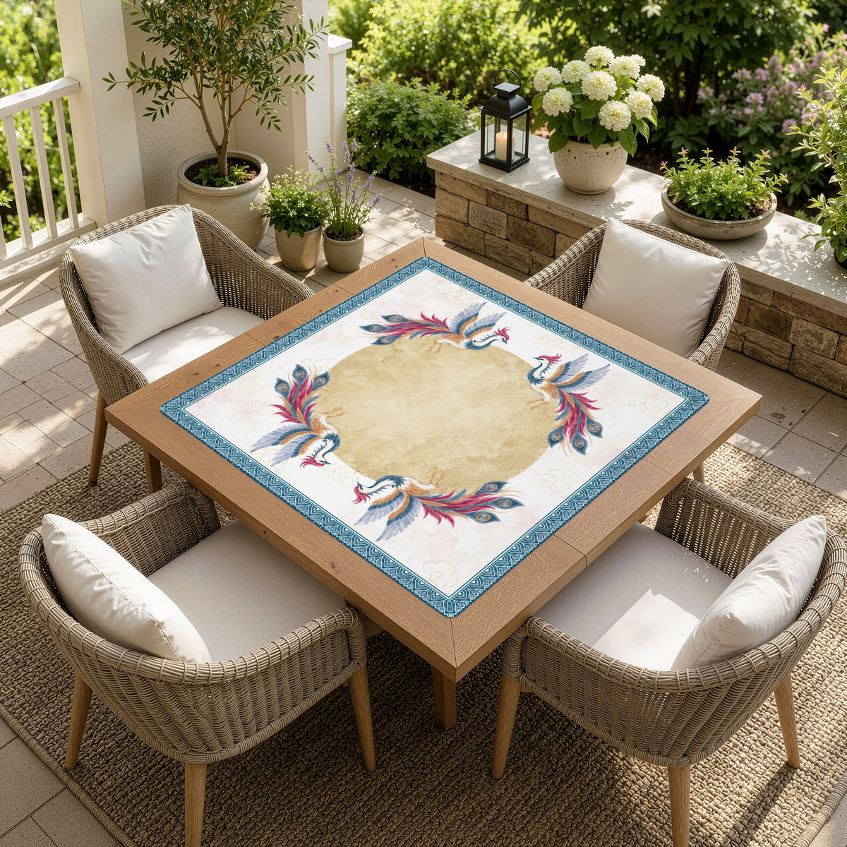 MJTI Community Collection - Phoenix - Mahjong Mat for Table - Shipped Rolled