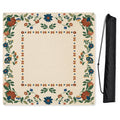 Blue Folk Collection Mahjong Mat for Table - Shipped Rolled