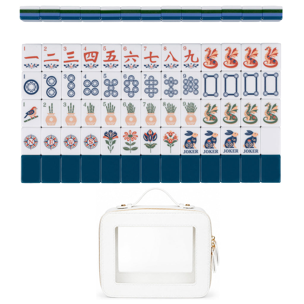 Navy Blue Folk Collection American Mahjong Tile Set (160pc)