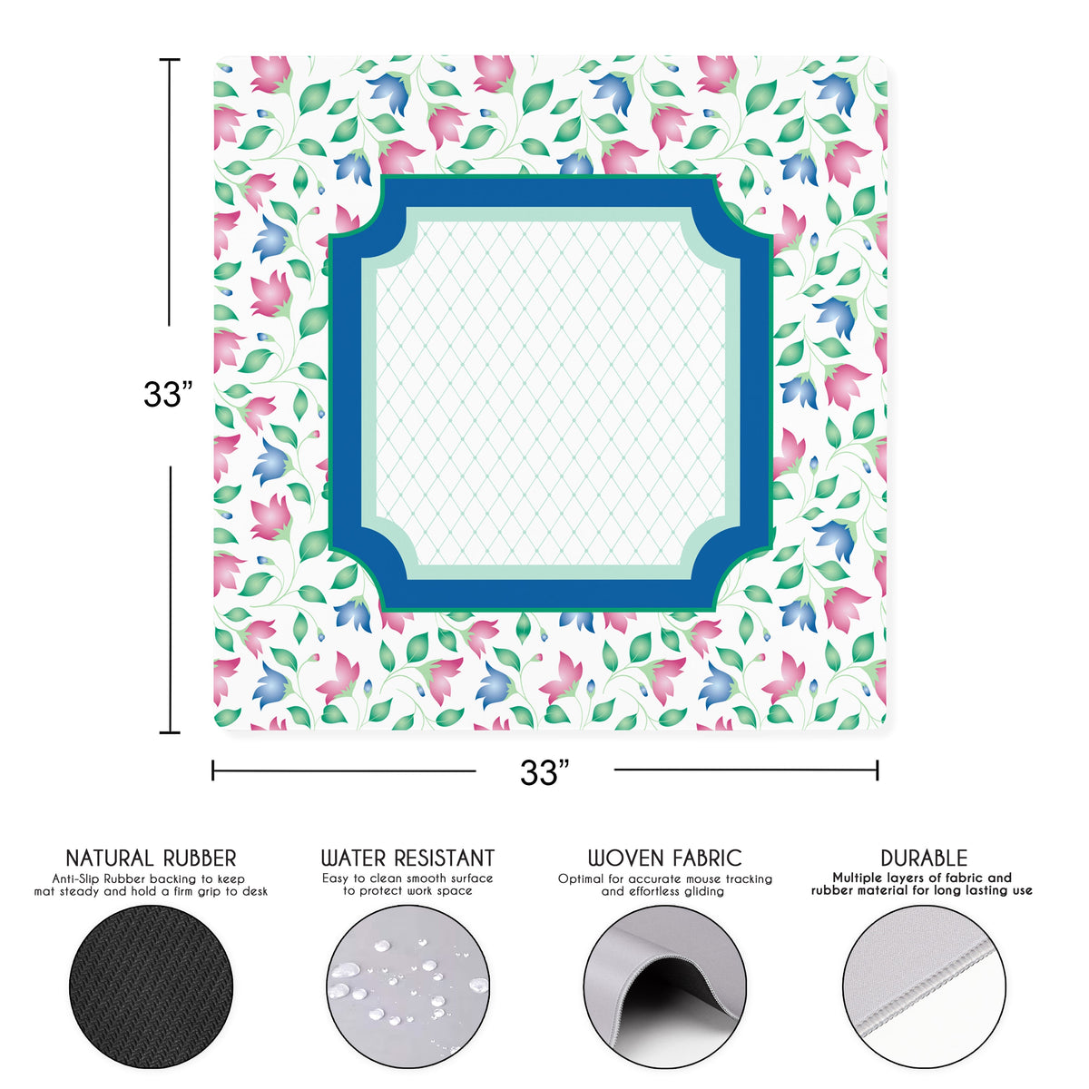 Mint Green Jester Collection Mahjong Mat for Table - Shipped Rolled