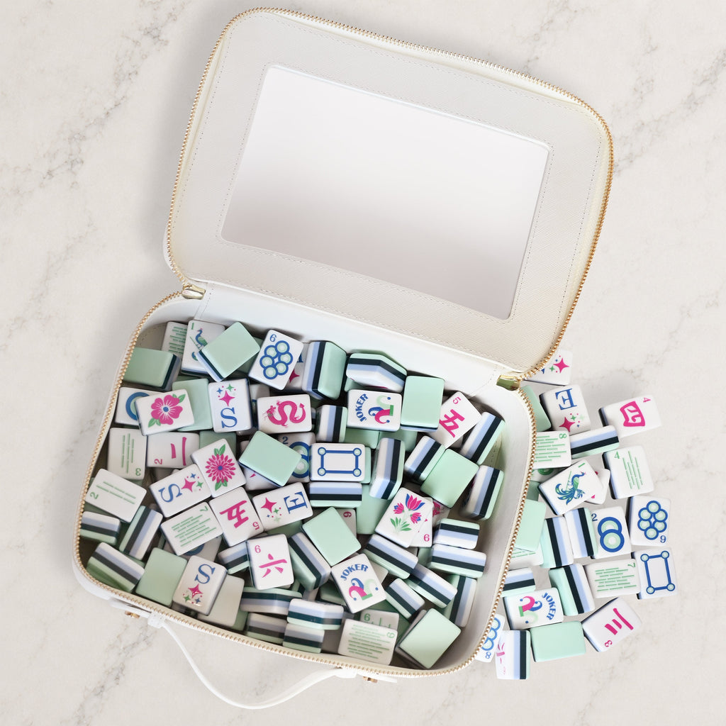 Mint Green Jester Collection American Mahjong Tile Set (160pc)