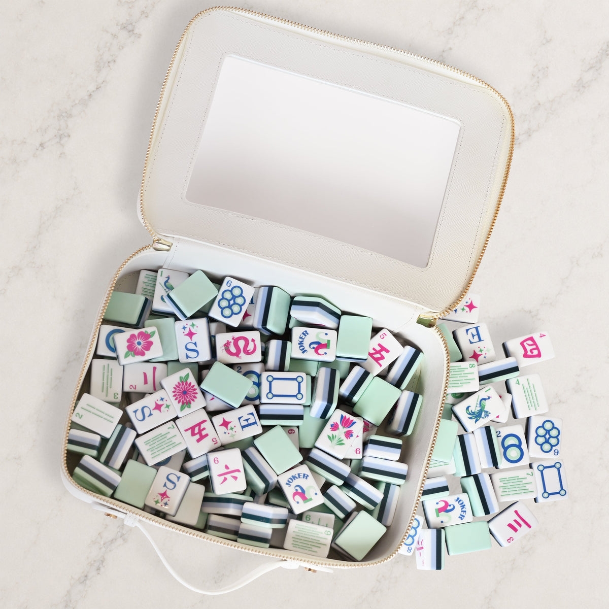 Mint Green Jester Collection American Mahjong Tile Set (160pc)