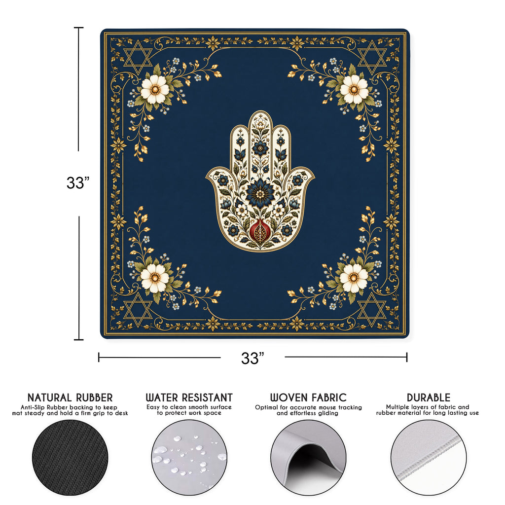 Judaica Pearl Collection - Mahjong Mat for Table - Shipped Rolled