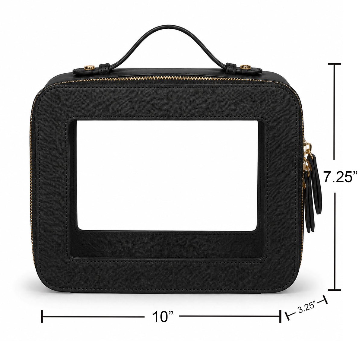 Clear Mahjong Tile Bag with Zipper - Black