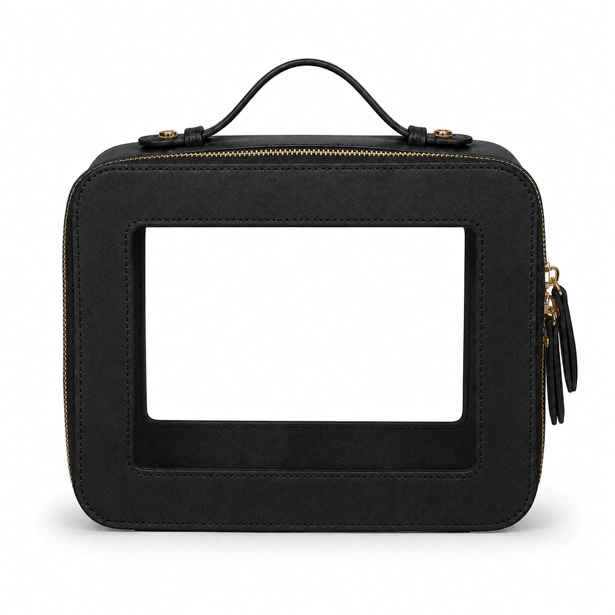 Clear Mahjong Tile Bag with Zipper - Black