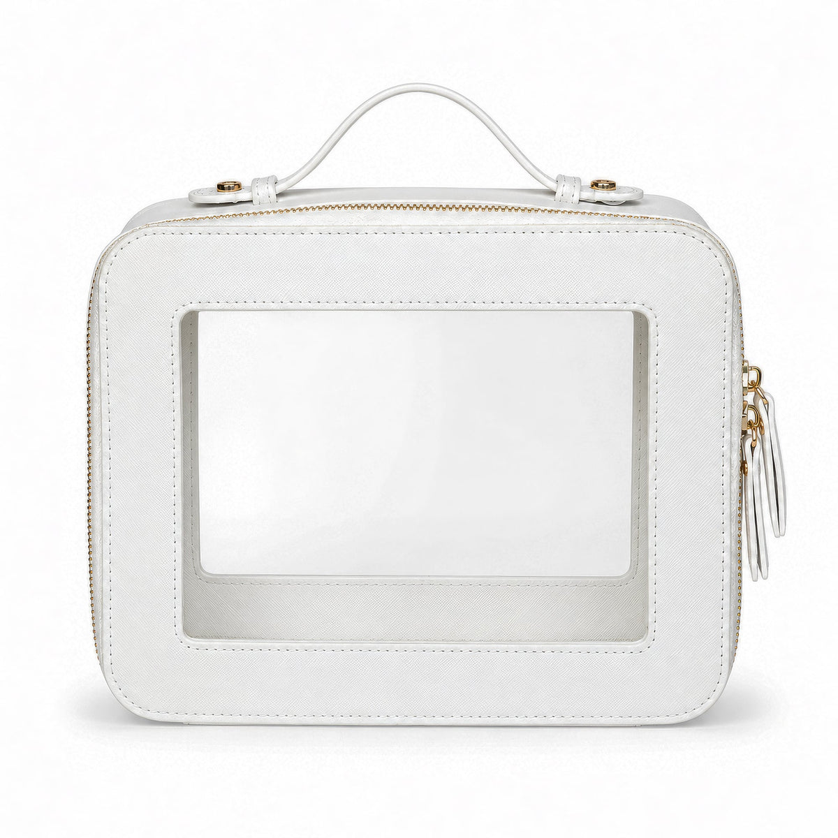Clear Mahjong Tile Bag with Zipper - White