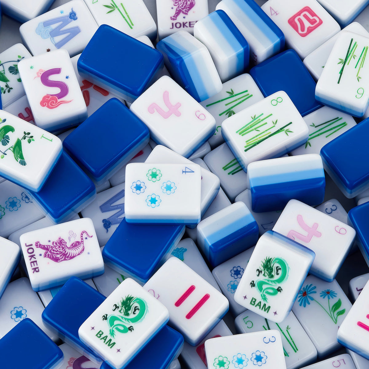 Blue Tiger Collection American Mahjong Tile Set (160pc)