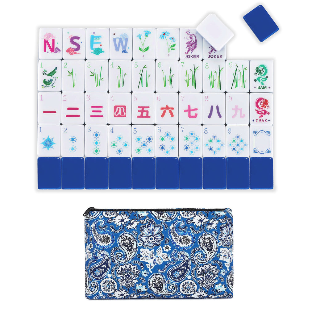 Blue Tiger Collection American Mahjong Tile Set (160pc)