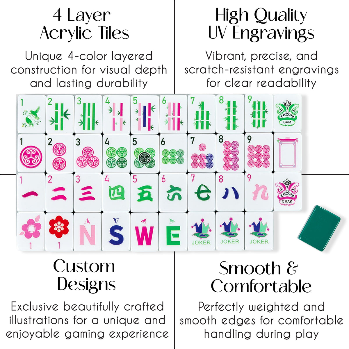 Green Hat Collection American Mahjong Tile Set (160pc)
