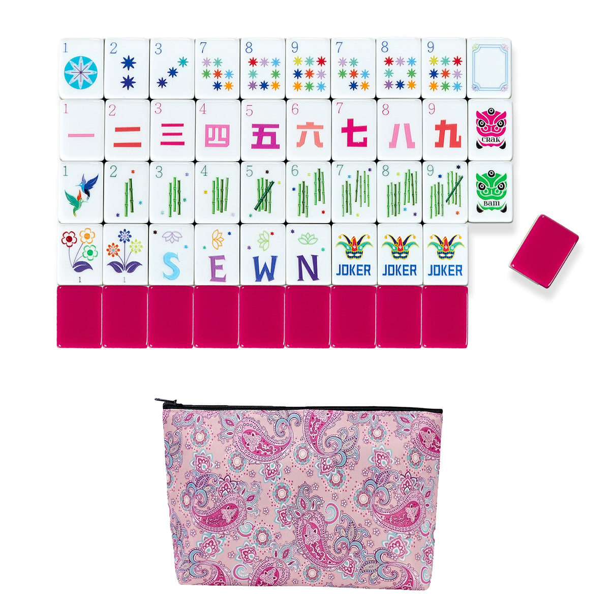 Pink Mask Collection American Mahjong Tile Set (160pc)
