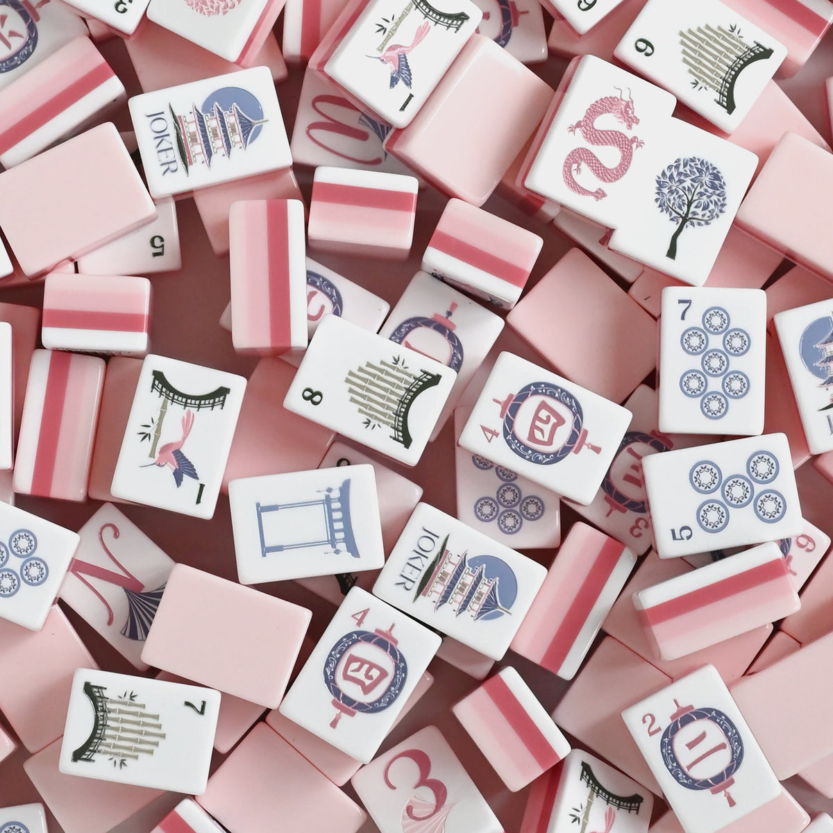Pink Pagoda Collection American Mahjong Tile Set (160pc)
