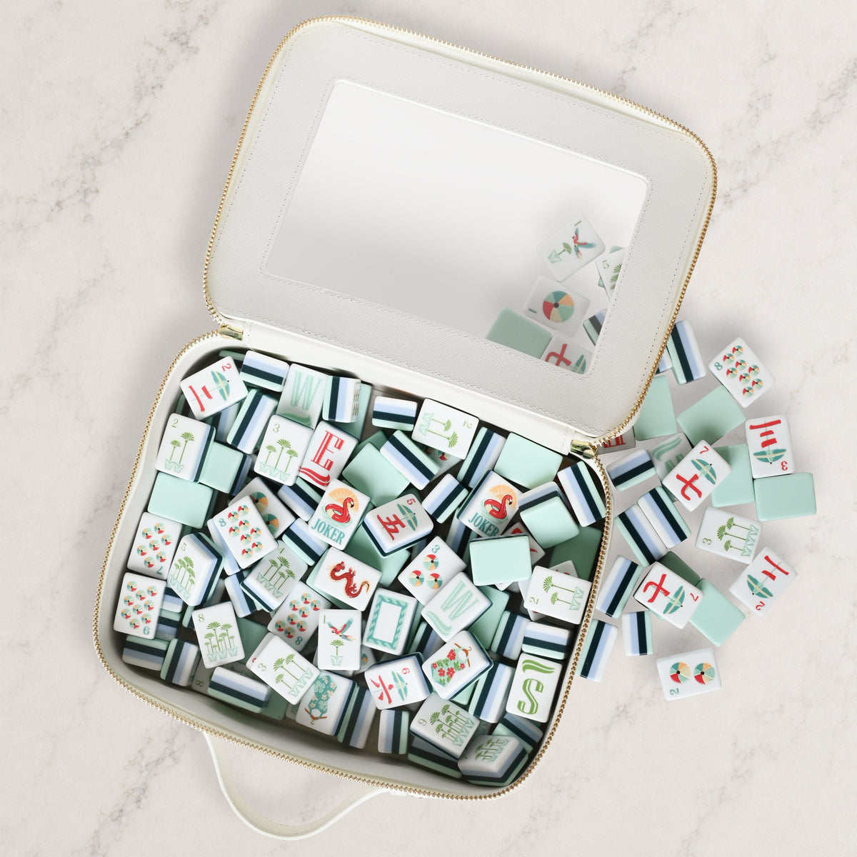 Mint Green Royal Palm Collection American Mahjong Tile Set (160pc)