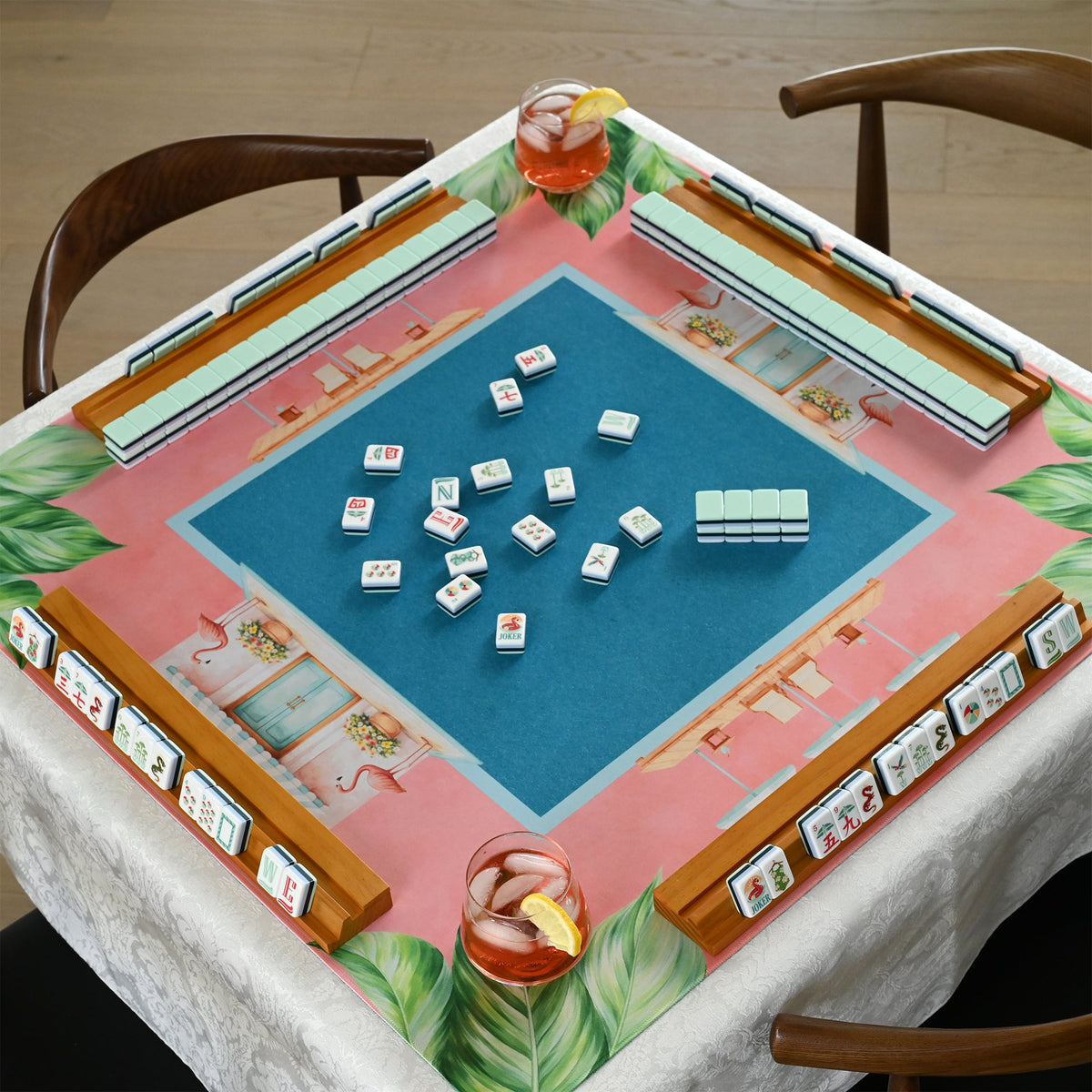 Mint Green Royal Palm Collection American Mahjong Tile Set (160pc)