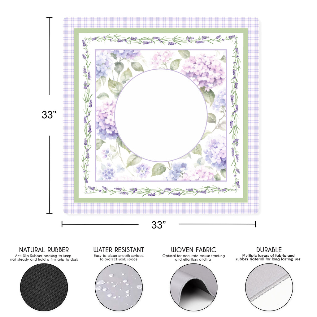 Purple Secret Garden Collection Mahjong Mat for Table - Shipped Rolled