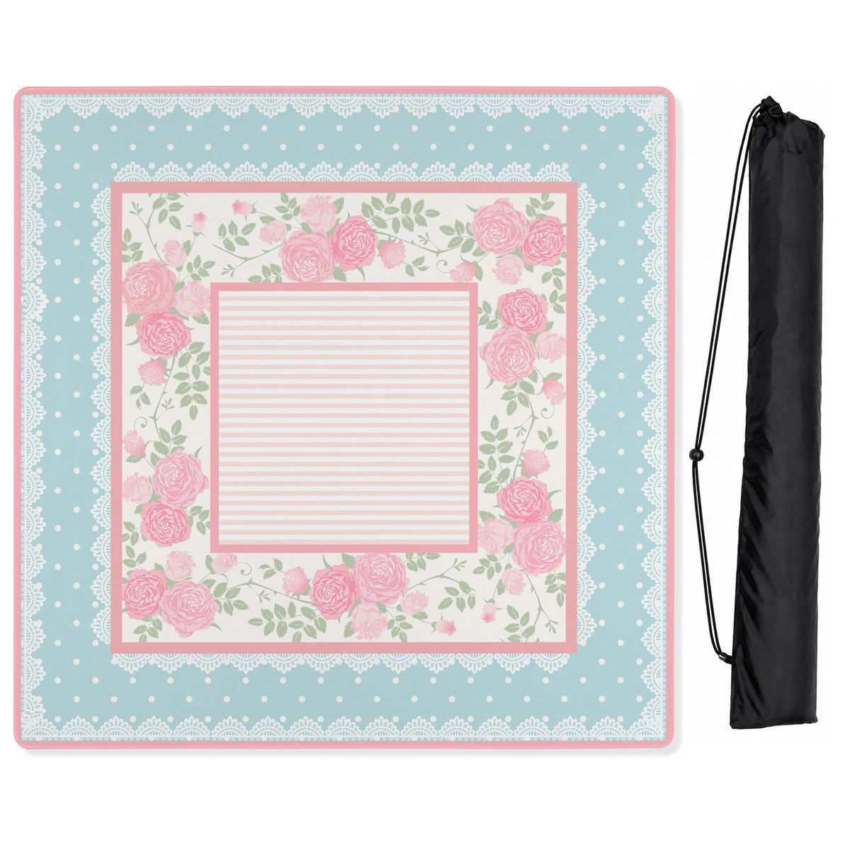 Pink Shabby Chic Collection Mahjong Mat for Table - Shipped Rolled
