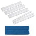 (18in.) White Wooden Mahjong Racks with Pushers & Travel Bag - Set of 4