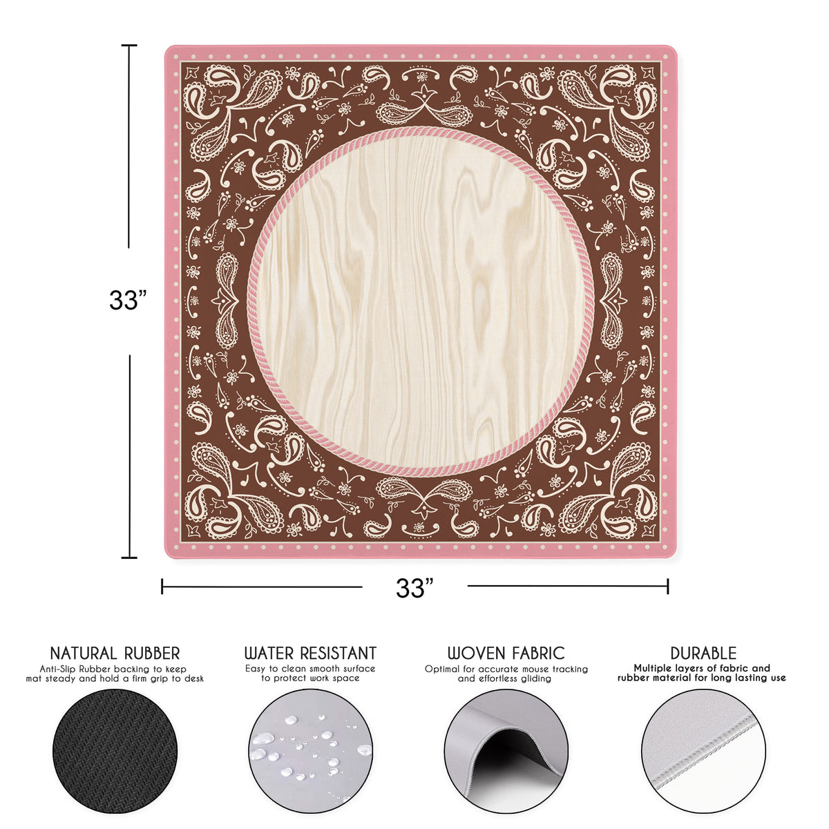 Boho Western Cowgirl Collection Mahjong Mat for Table - Shipped Rolled