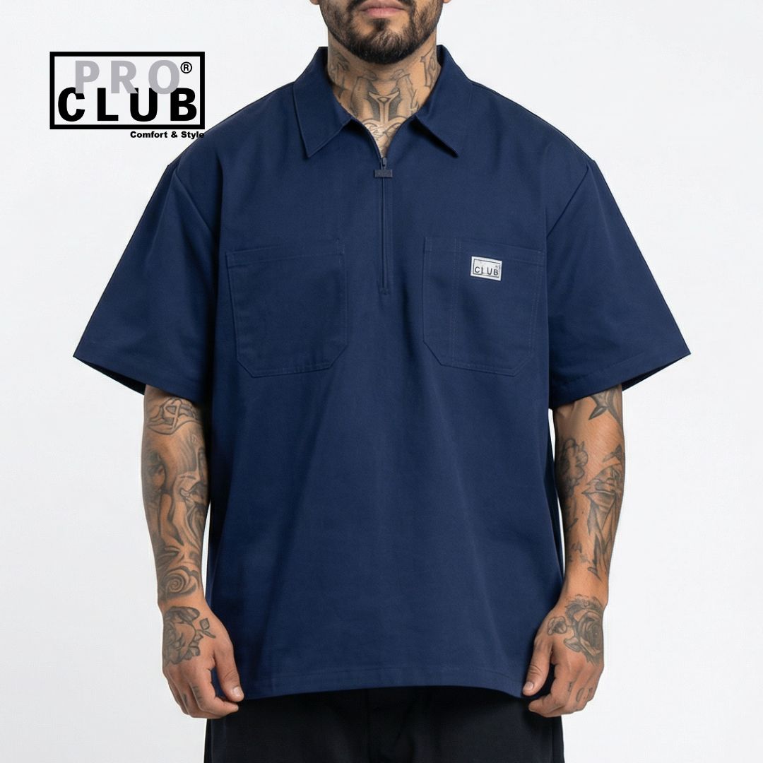 Pro Club Men's Heavyweight Half-Zip Work Shirt