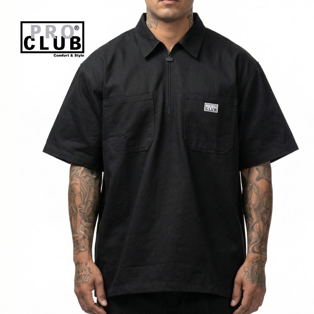 Pro Club Men's Heavyweight Half-Zip Work Shirt
