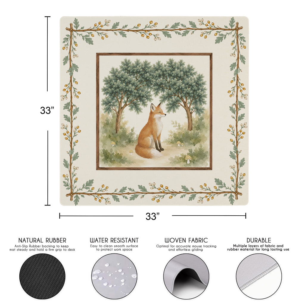 Sage Green Woodland Collection Mahjong Mat for Table - Shipped Rolled