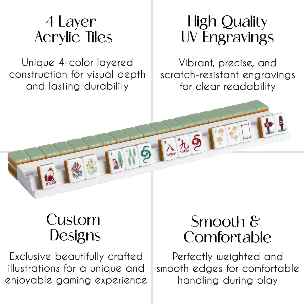 Sage Green Woodland Collection American Mahjong Tile Set (160pc)
