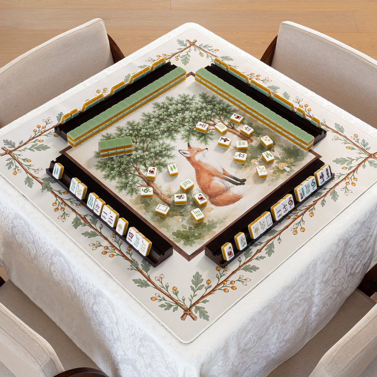 Sage Green Woodland Collection American Mahjong Tile Set (160pc)