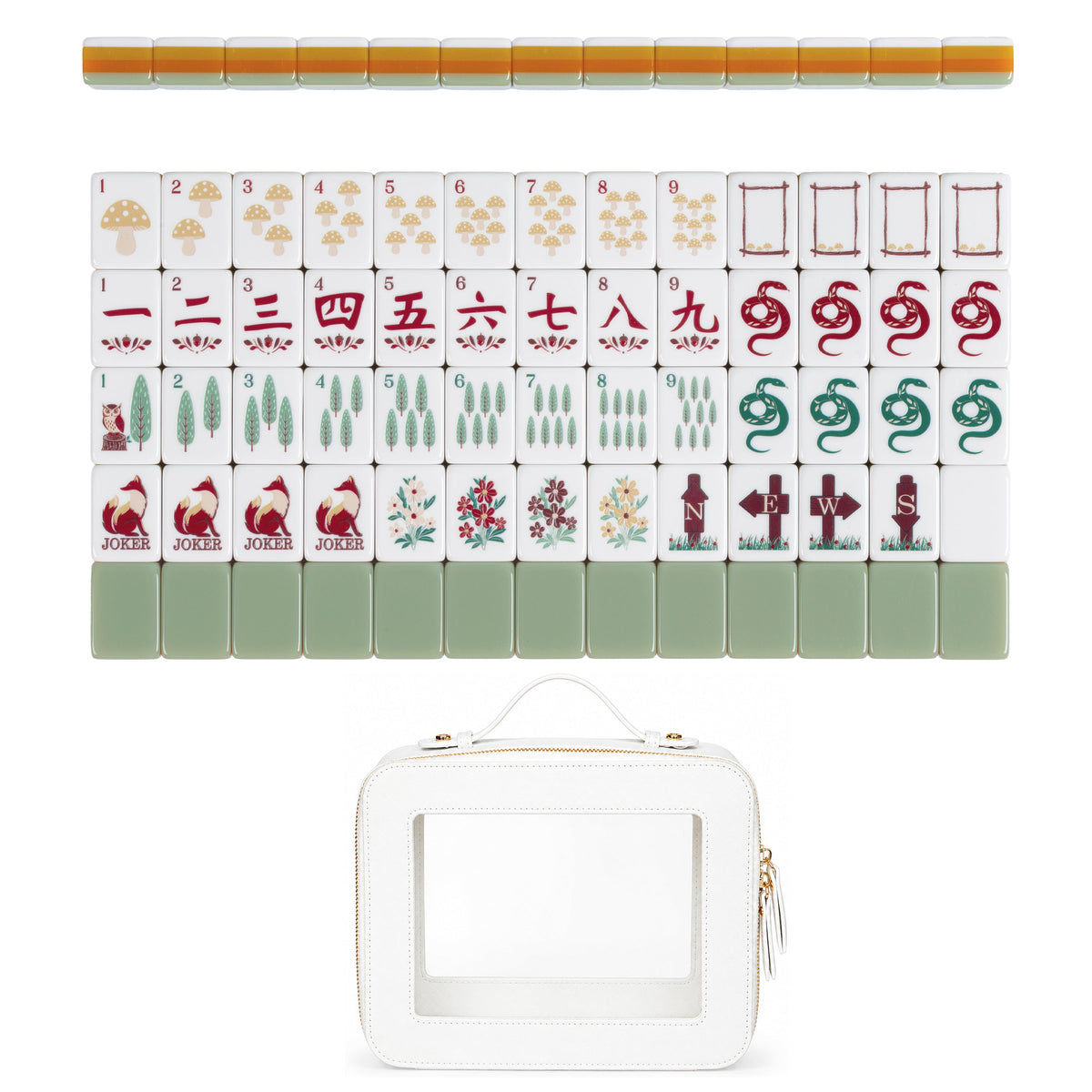 Sage Green Woodland Collection American Mahjong Tile Set (160pc)