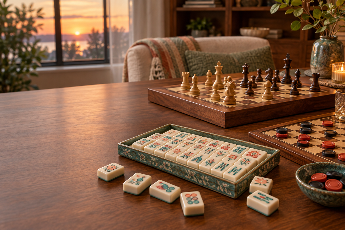 麻将牌与棋类桌游主题图片