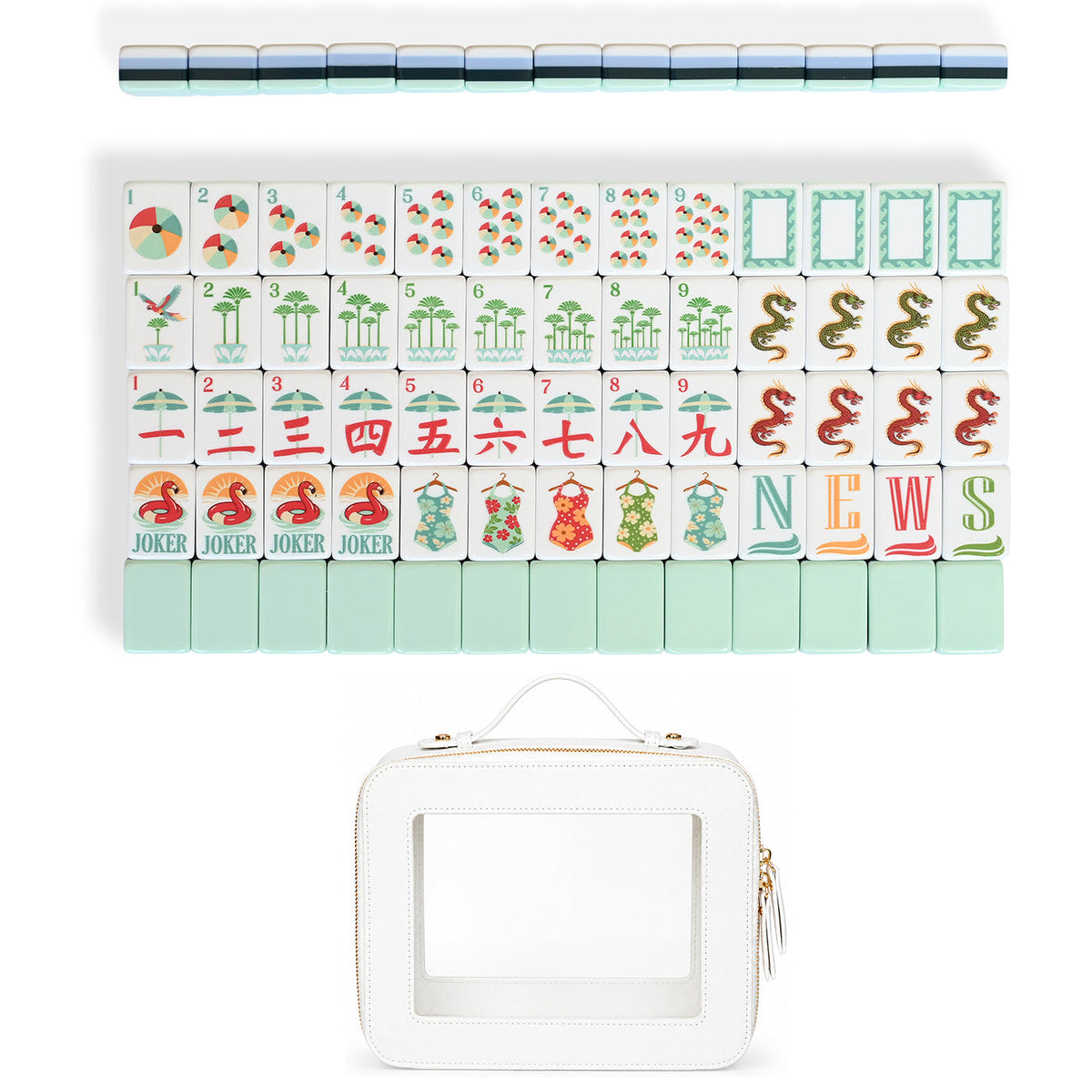 Mint Green Royal Palm Collection American Mahjong Tile Set (160pc)